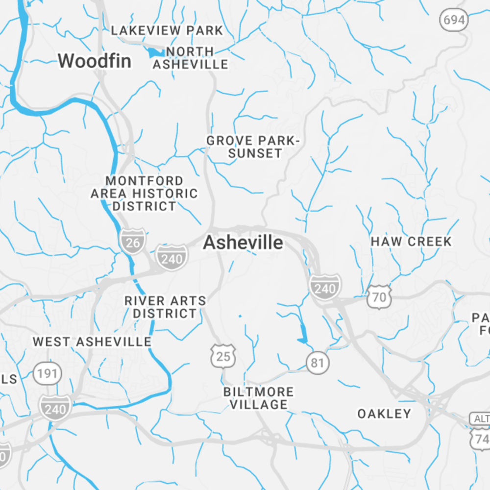 Asheville Area Map