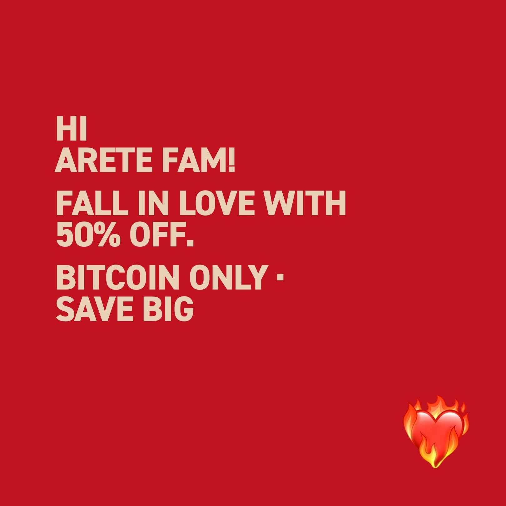 Fall in Love with 50% Off (When You Pay with Bitcoin) Image