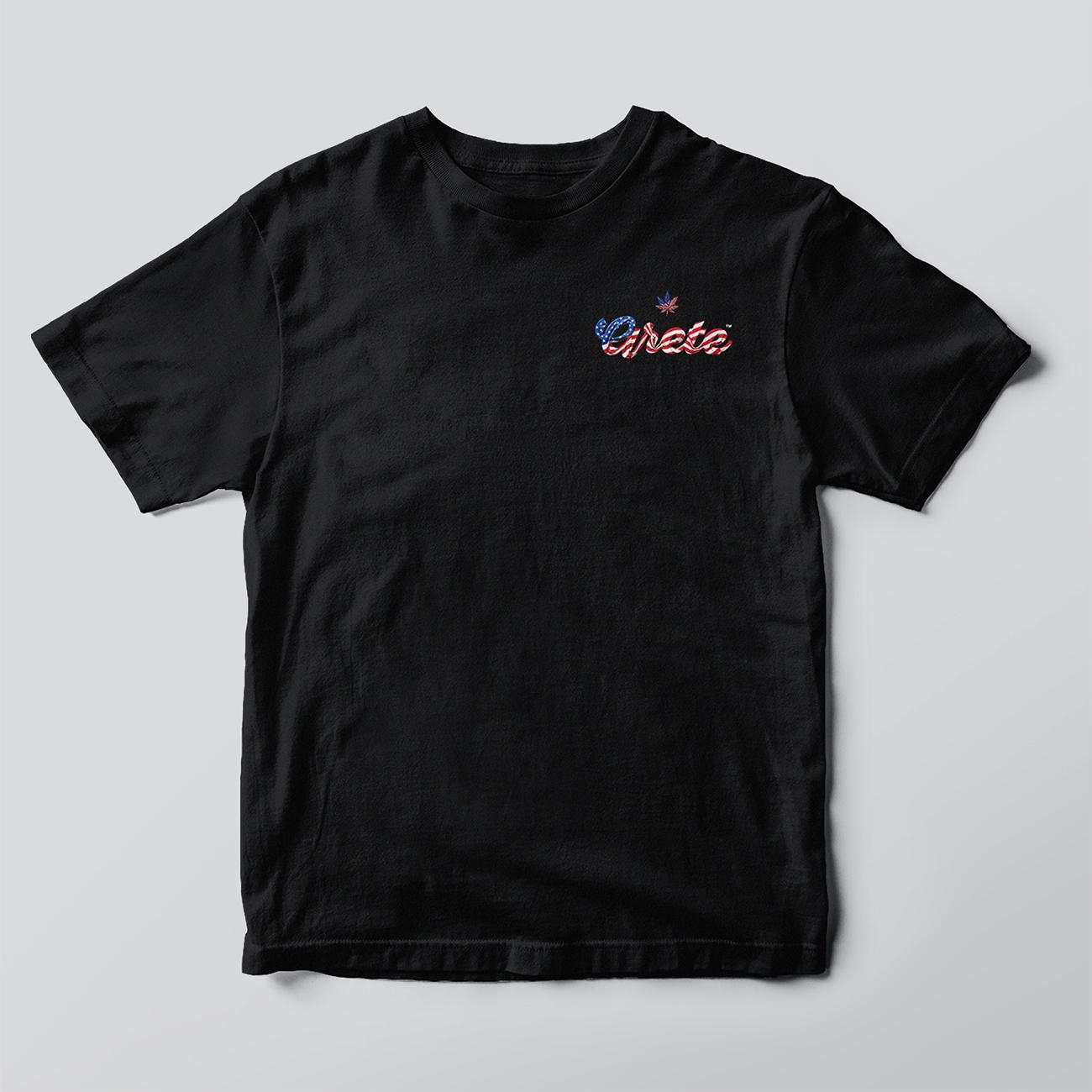 The product image for Arete Logo Tee Shirt - Patriot Black