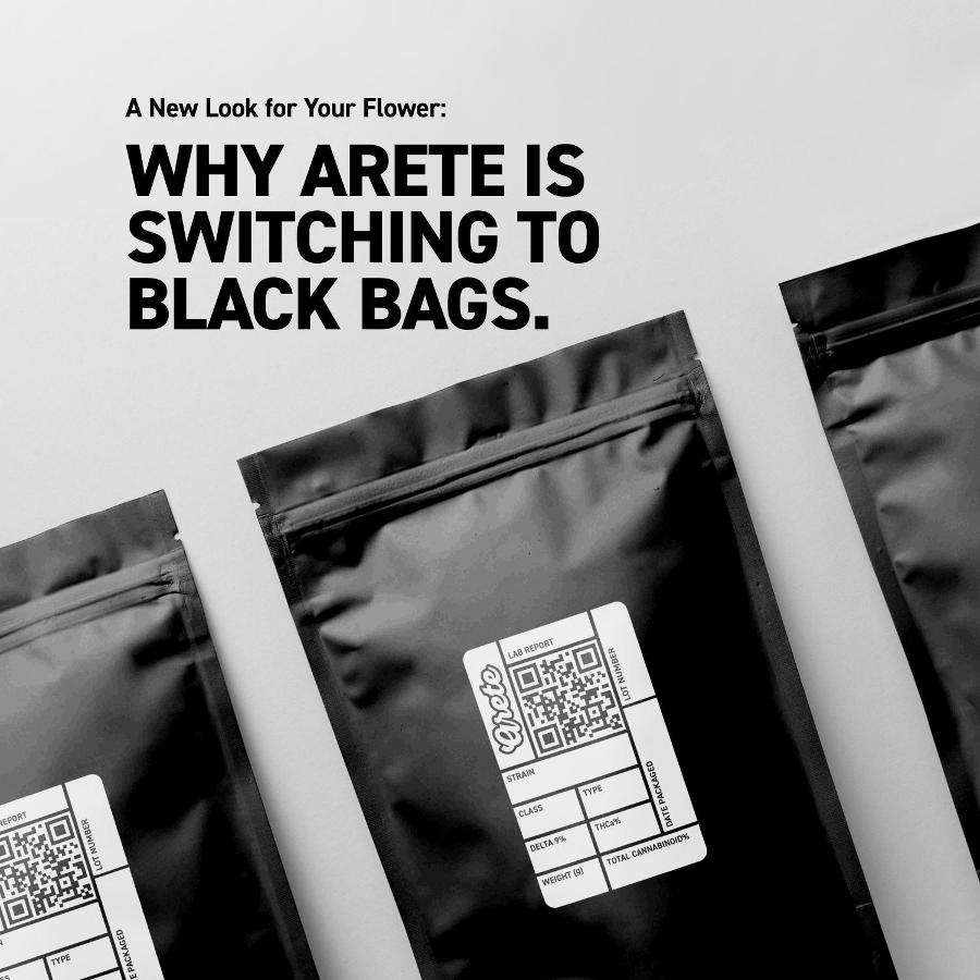 A New Look for Your Flower: Why Arete Is Switching to Black Bags
